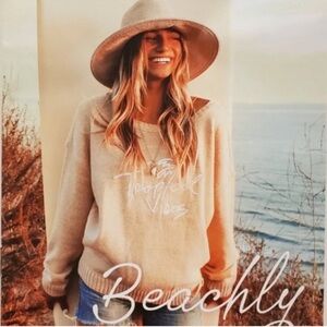 Beachly x Goldfish Kiss Light Peach ‘Tropical Vibes’ Sweater - Size Large